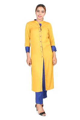Gold plain Rayon kurti 1