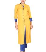 Gold plain Rayon kurti