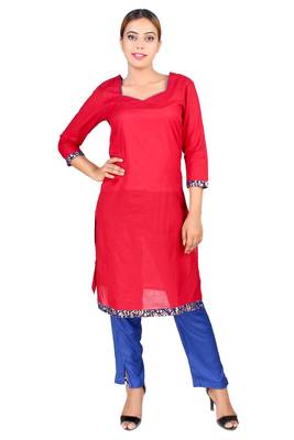 Maroon plain Cotton kurti 1