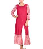 pink plain Rayon kurti