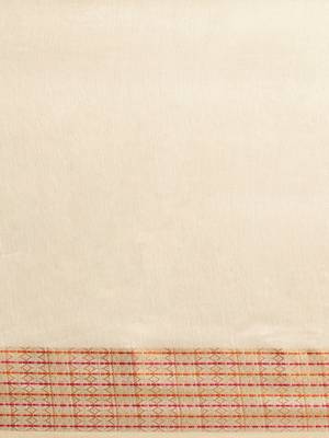 Beige printed linen saree with blouse 3