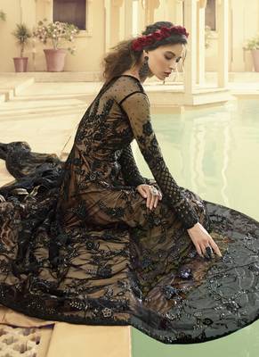 Black Golden Traditional Embroidered Anarkali Gown 2