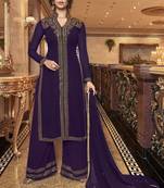 Violet Georgette Pakistani Salwar Kameez