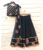 Black Attached Dupatta Lehenga Set