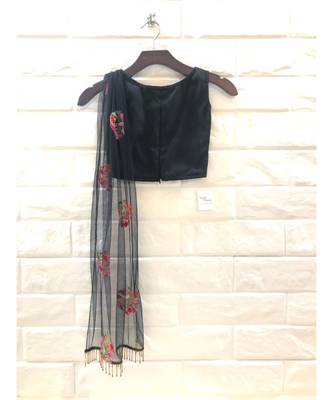 Black Attached Dupatta Lehenga Set 3