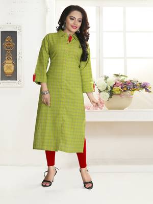 Green Printed Cotton Kurtis 1