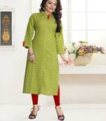 Green Printed Cotton Kurtis