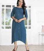 Blue Printed Cotton Kurtis