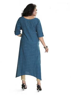 Blue Printed Cotton Kurtis 2
