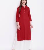red printed viscose ethnic-kurtis