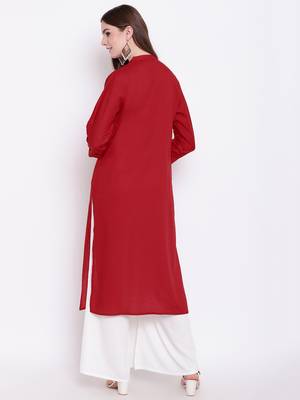 red printed viscose ethnic-kurtis 4