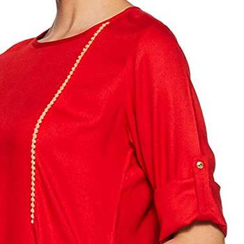 Red plain rayon ethnic-kurtis 4