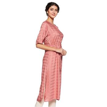 Red plain rayon ethnic-kurtis 3