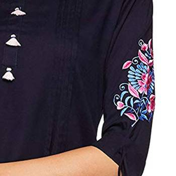 Black plain rayon ethnic-kurtis 4