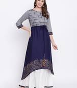 grey embroidered cotton ethnic-kurtis