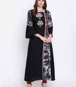 black embroidered viscose ethnic-kurtis