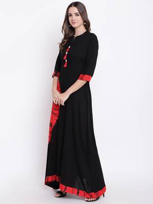 black embroidered viscose ethnic-kurtis 2