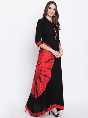 black embroidered viscose ethnic-kurtis 3