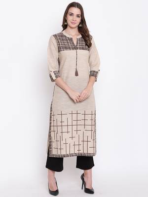 beige embroidered cotton ethnic-kurtis 1