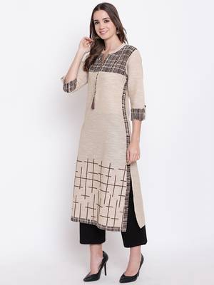 beige embroidered cotton ethnic-kurtis 2