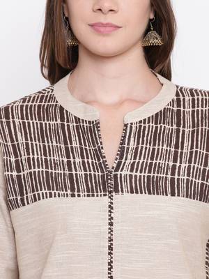 beige embroidered cotton ethnic-kurtis 5