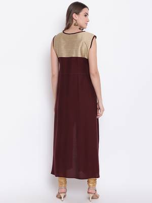 brown embroidered viscose ethnic-kurtis 4