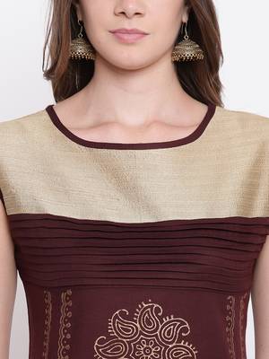 brown embroidered viscose ethnic-kurtis 5