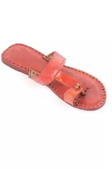 Solid Brown Flats In Leather