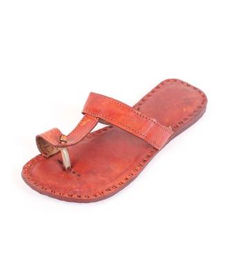 Solid Brown Flats In Leather 4