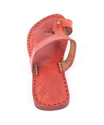 Solid Brown Flats In Leather 5