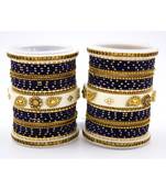 Traditonal Bridal Bangle Set With Golden Dotted Design