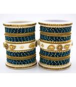 Traditonal Bridal Bangle Set With Golden Dotted Design