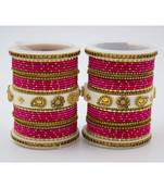 Traditonal Bridal Bangle Set With Golden Dotted Design