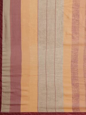 Orange printed georgette saree with blouse 4