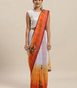 Light blue printed georgette saree with blouse