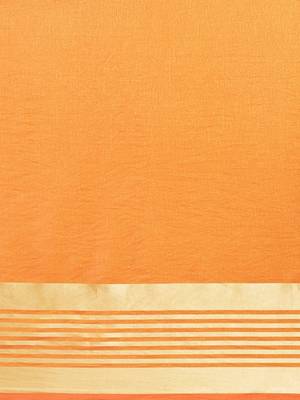 Yellow printed silk cotton saree with blouse 3