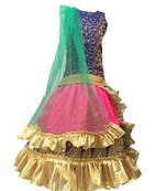 Aglare hot pink,blue iBaby gilrl Lehenga choli choli,without dupatta,fully stitched. separate sleeve
