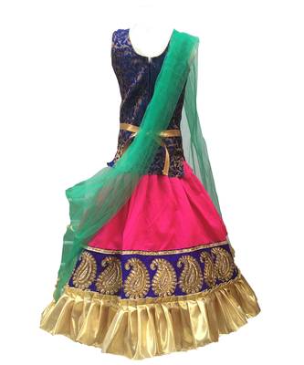 Aglare hot pink,blue iBaby gilrl Lehenga choli choli,without dupatta,fully stitched. separate sleeve 2