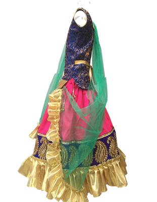 Aglare hot pink,blue iBaby gilrl Lehenga choli choli,without dupatta,fully stitched. separate sleeve 3