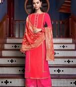 Pink embroidered silk salwar