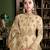 Beige embroidered satin salwar