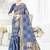 Dark blue woven silk saree with blouse