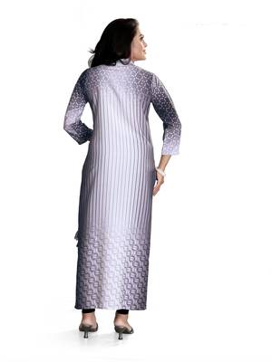 White Printed Rayon Long Kurtis 2