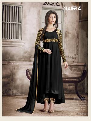Black embroidered faux georgette salwar 1