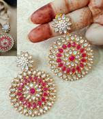 Lalso Beautiful Ruby Partywear Kundan Earrings - LKE11_RB