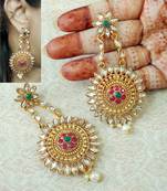 Lalso Beautiful Multicolor Partywear Kundan Earrings - LKE15_RG