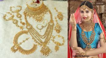 Lalso LCT Golden Stone Kundan Full Bridal Wedding Jewelry Set - LSDS08_LCT 2