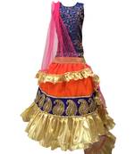 Blue  blouse ,printed Rani chaniya indowestern,designer Lehenha choli  without chunni