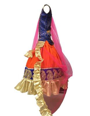 Blue  blouse ,printed Rani chaniya indowestern,designer Lehenha choli  without chunni 3
