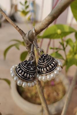 White crystal jhumkas 1